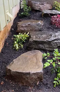 Rock bed rebuilt, after