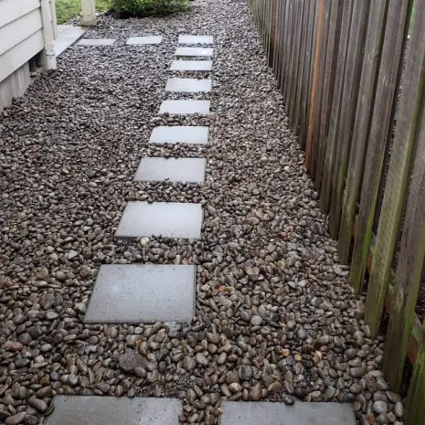 Stepping stone path in river rock